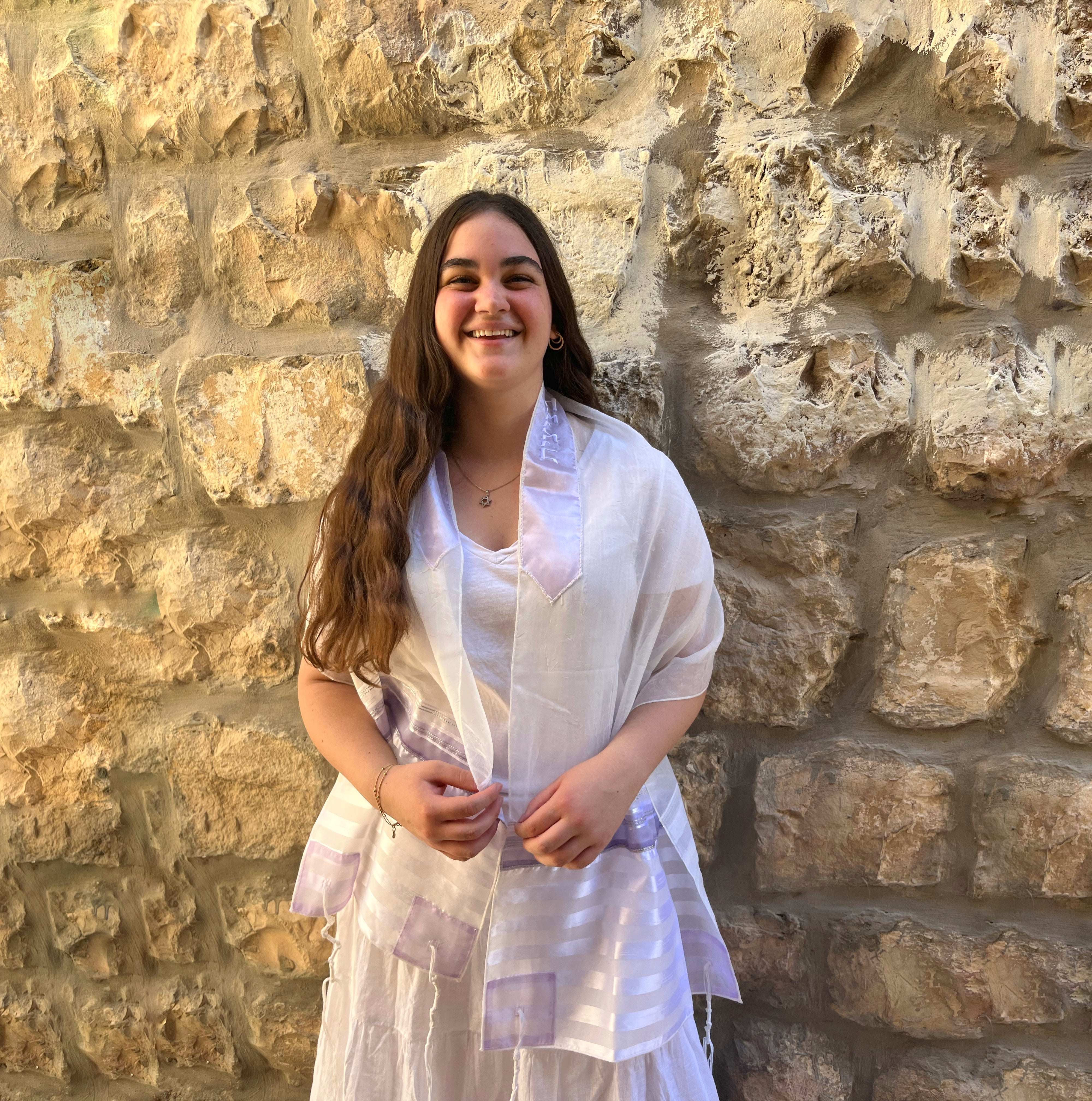 Lady Gabrieli - Voile Tallit - Purple Stripe