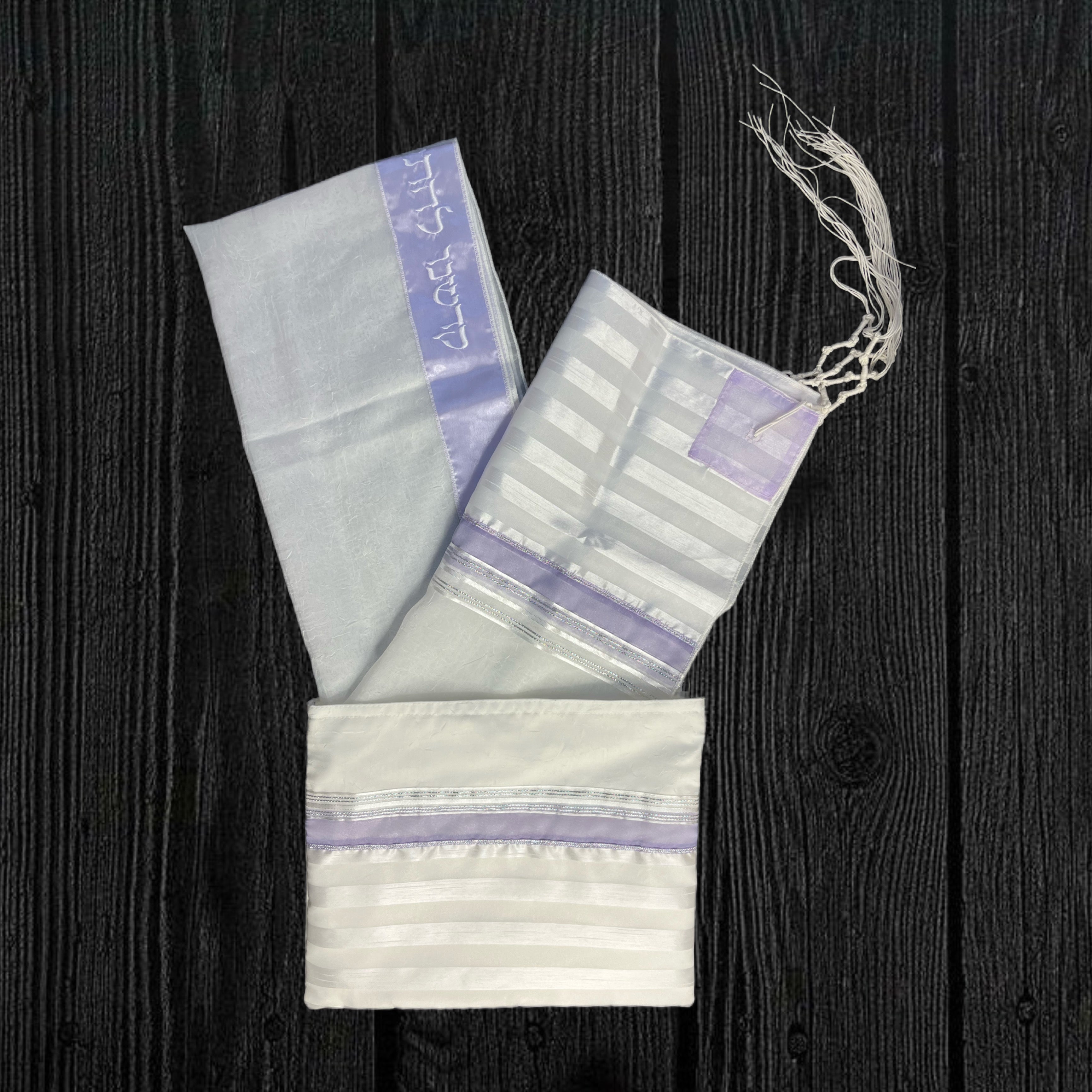Lady Gabrieli - Voile Tallit - Purple Stripe