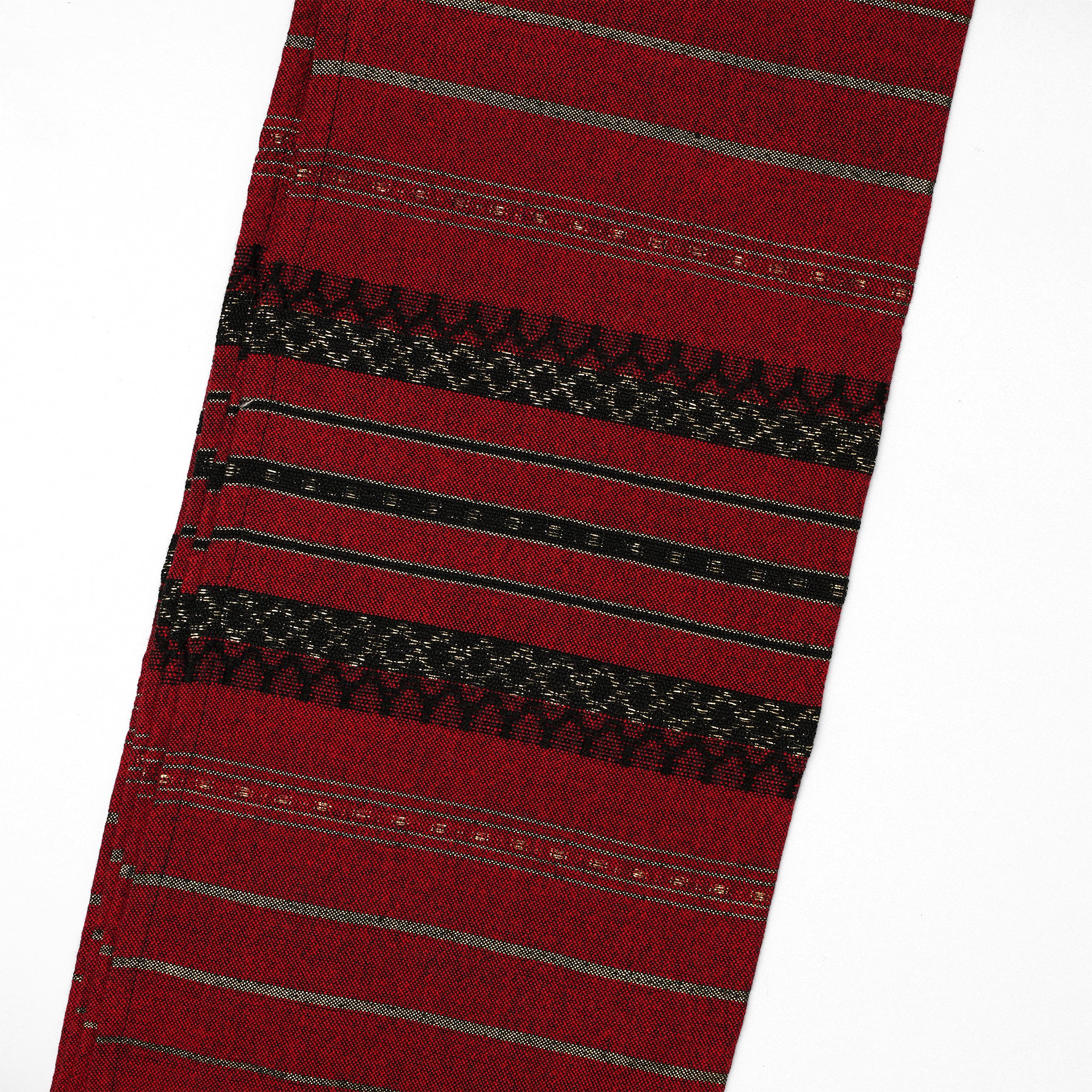 Hagar - Cotton Tallit - Black and gold on Red