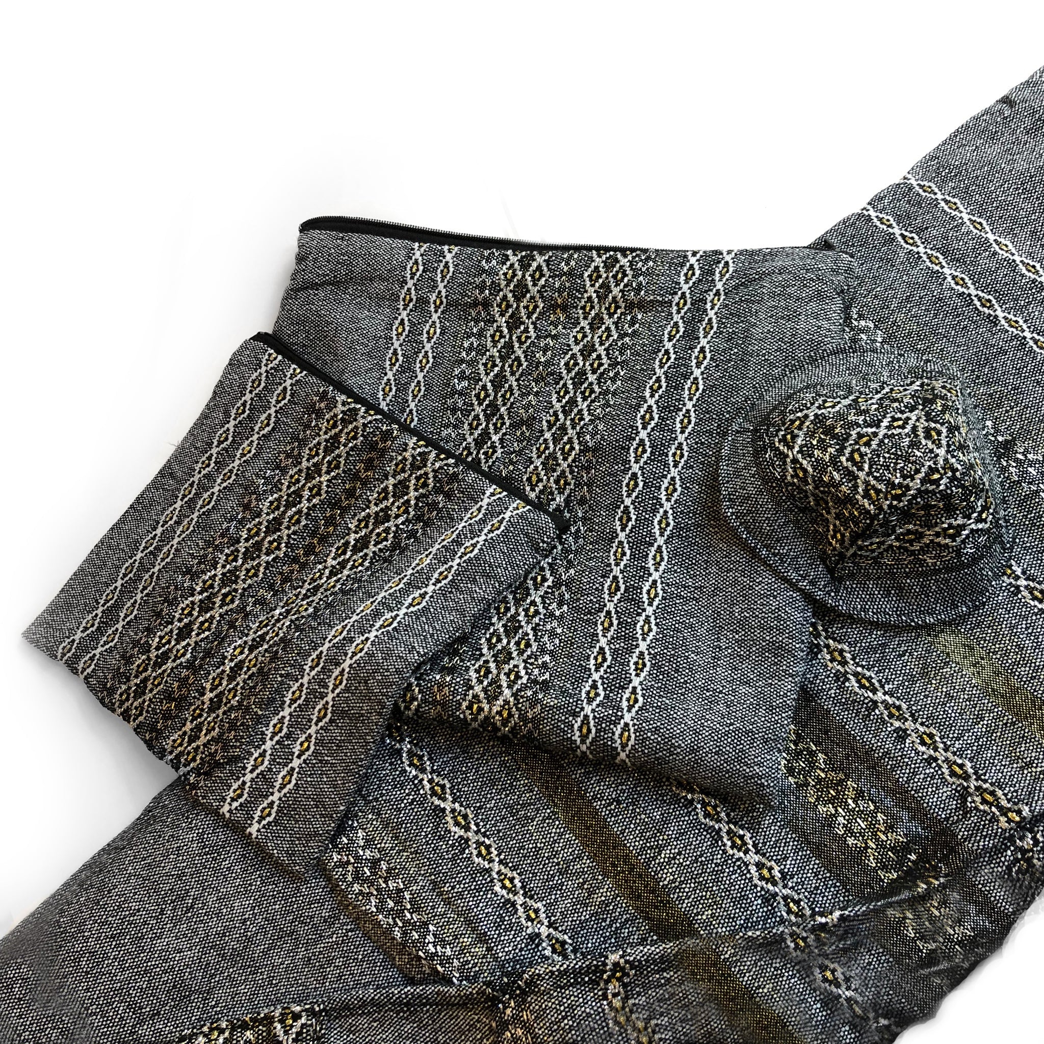 Gabrieli Premium - Wool Tallit - Gold & Silver on Gray