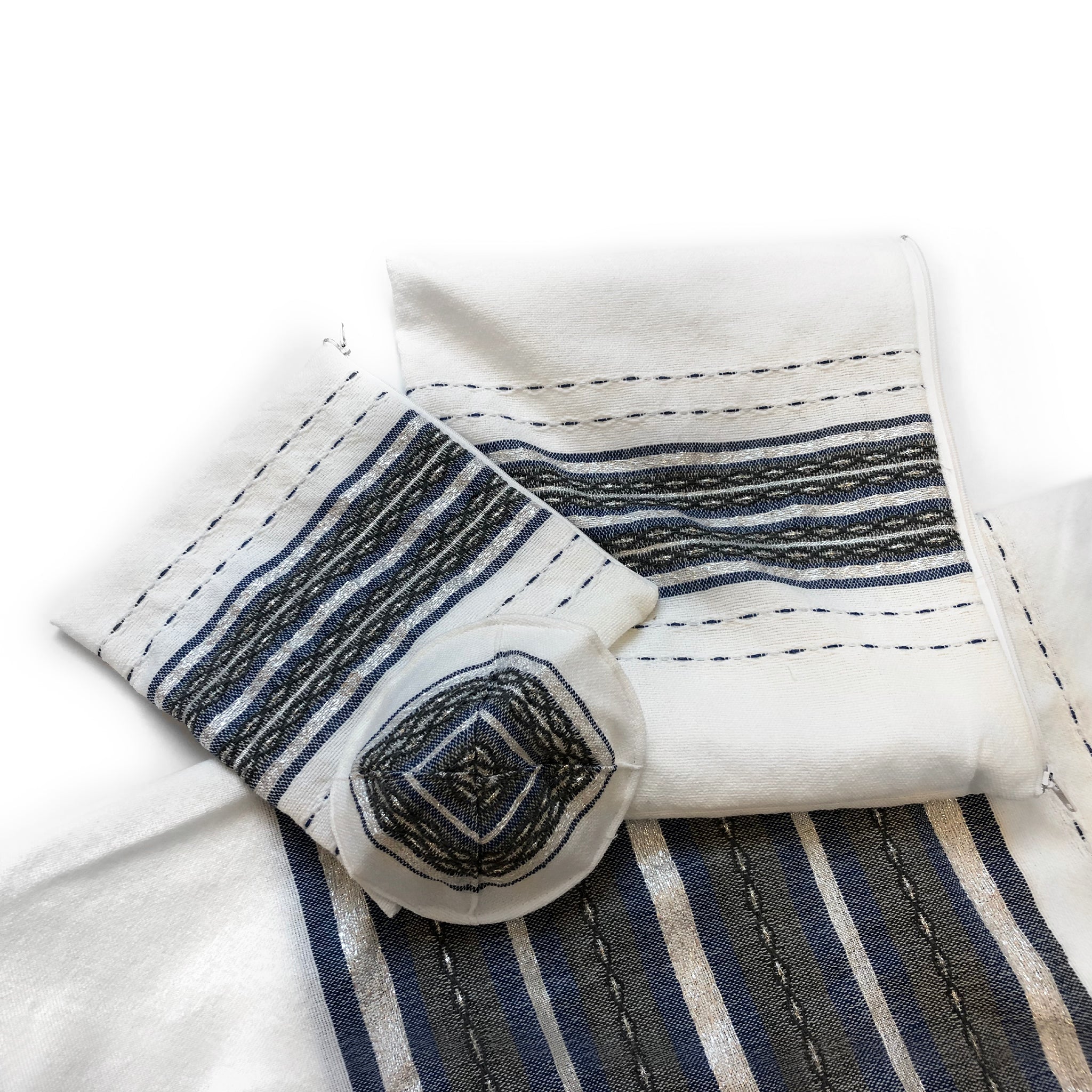 Gabrieli Premium - Wool Tallit - Denim & Silver