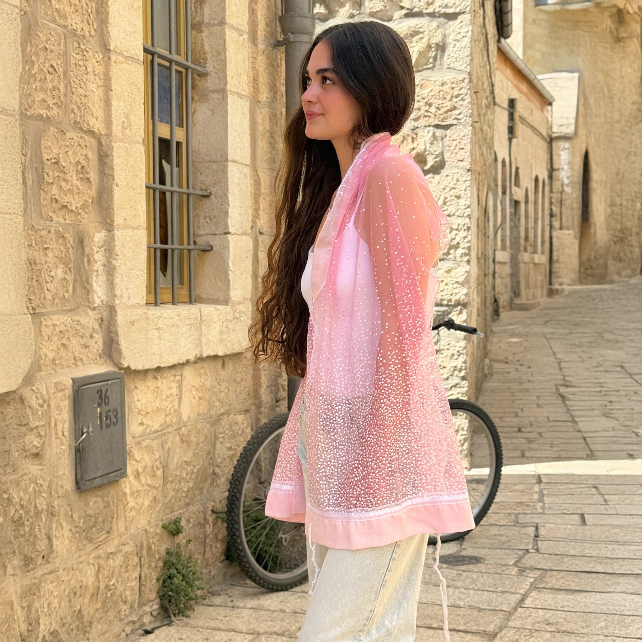 Lady Gabrieli - Tulle Tallit - Pink Glitter