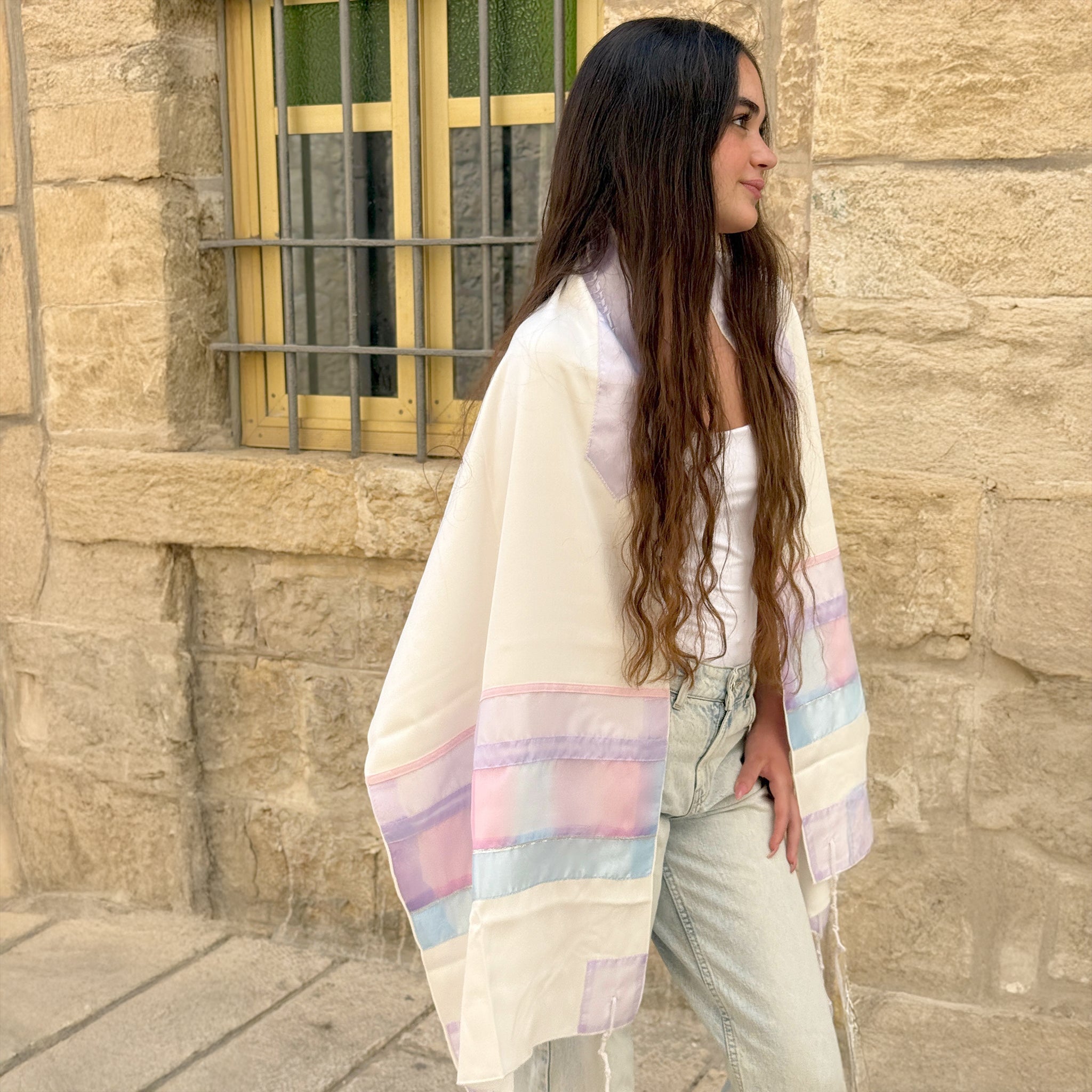 Lady Gabrieli - Viscose Tallit - Pink and Purple