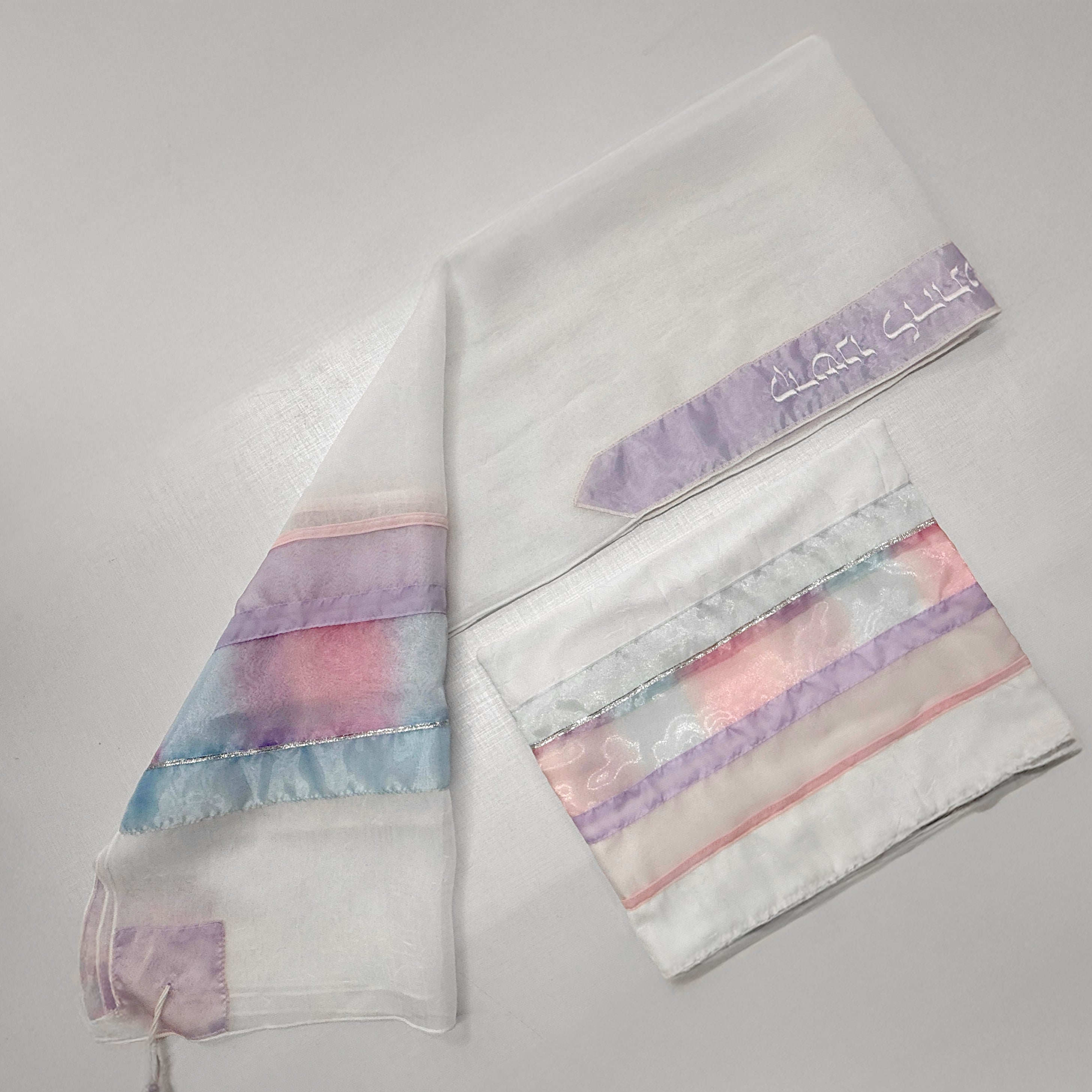 Lady Gabrieli - Voile Tallit - Pink and Purple