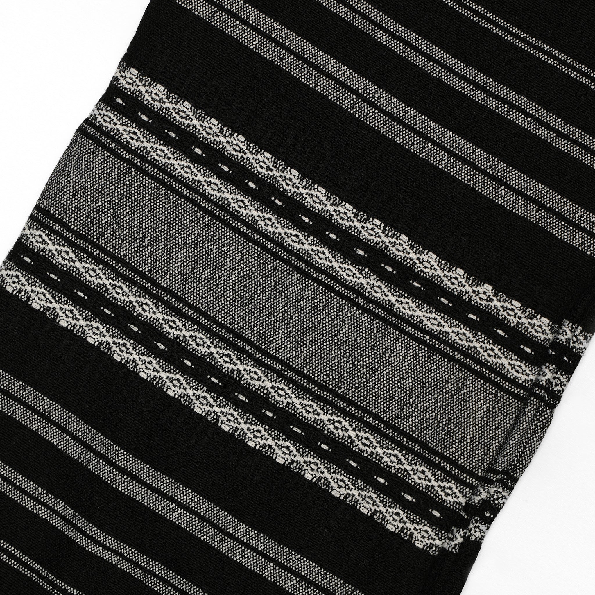 Samuel - Wool Tallit  - White on Black