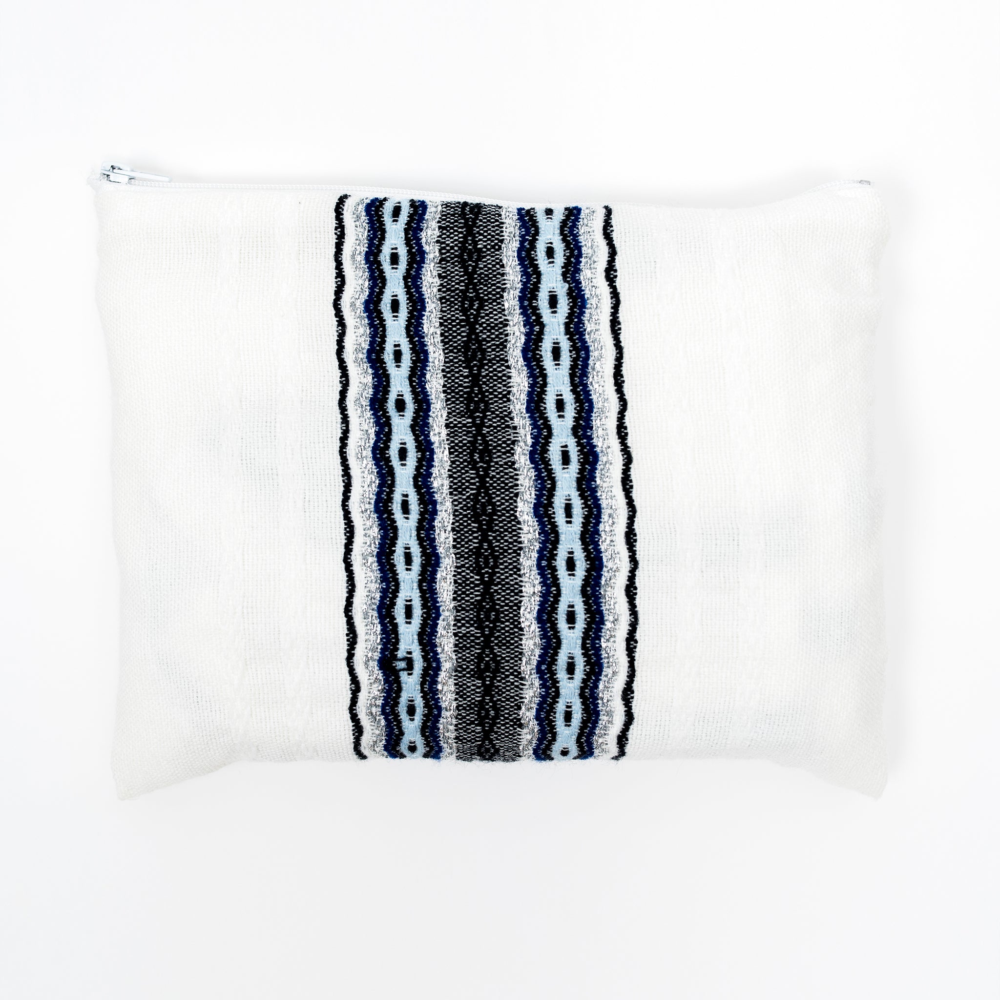 Adam - Wool Tallit - Blues with Silver