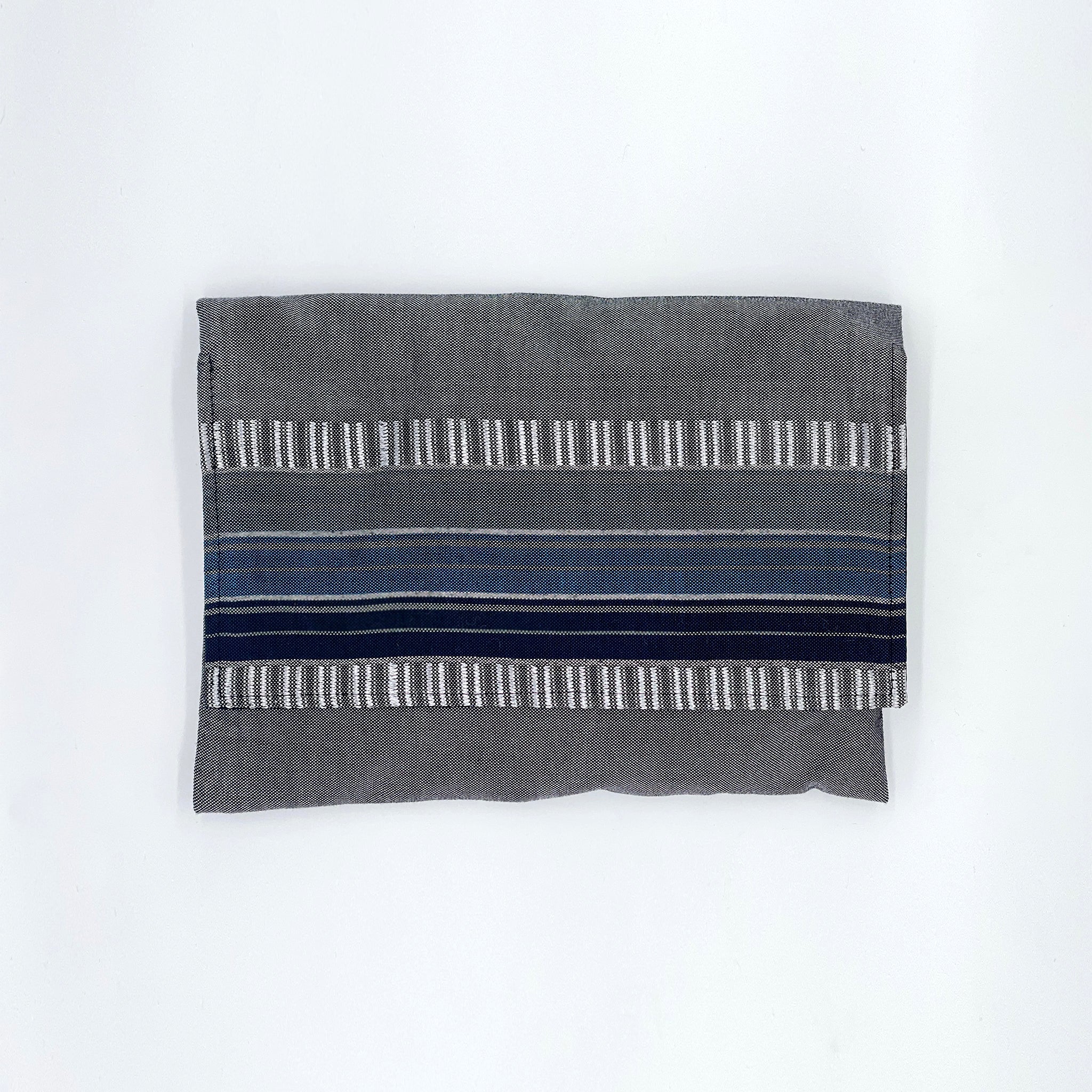 Ella - Silk Tallit- Blues with Silver on Gray