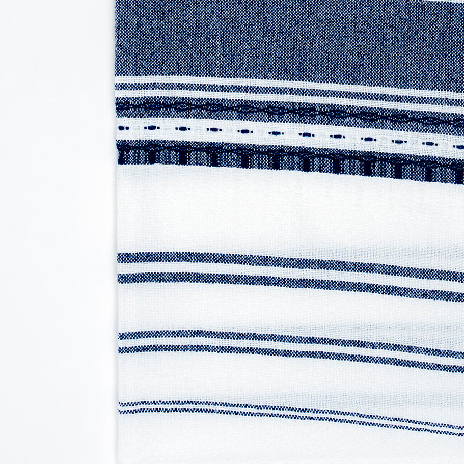 Samuel - Wool Tallit - Blue on White