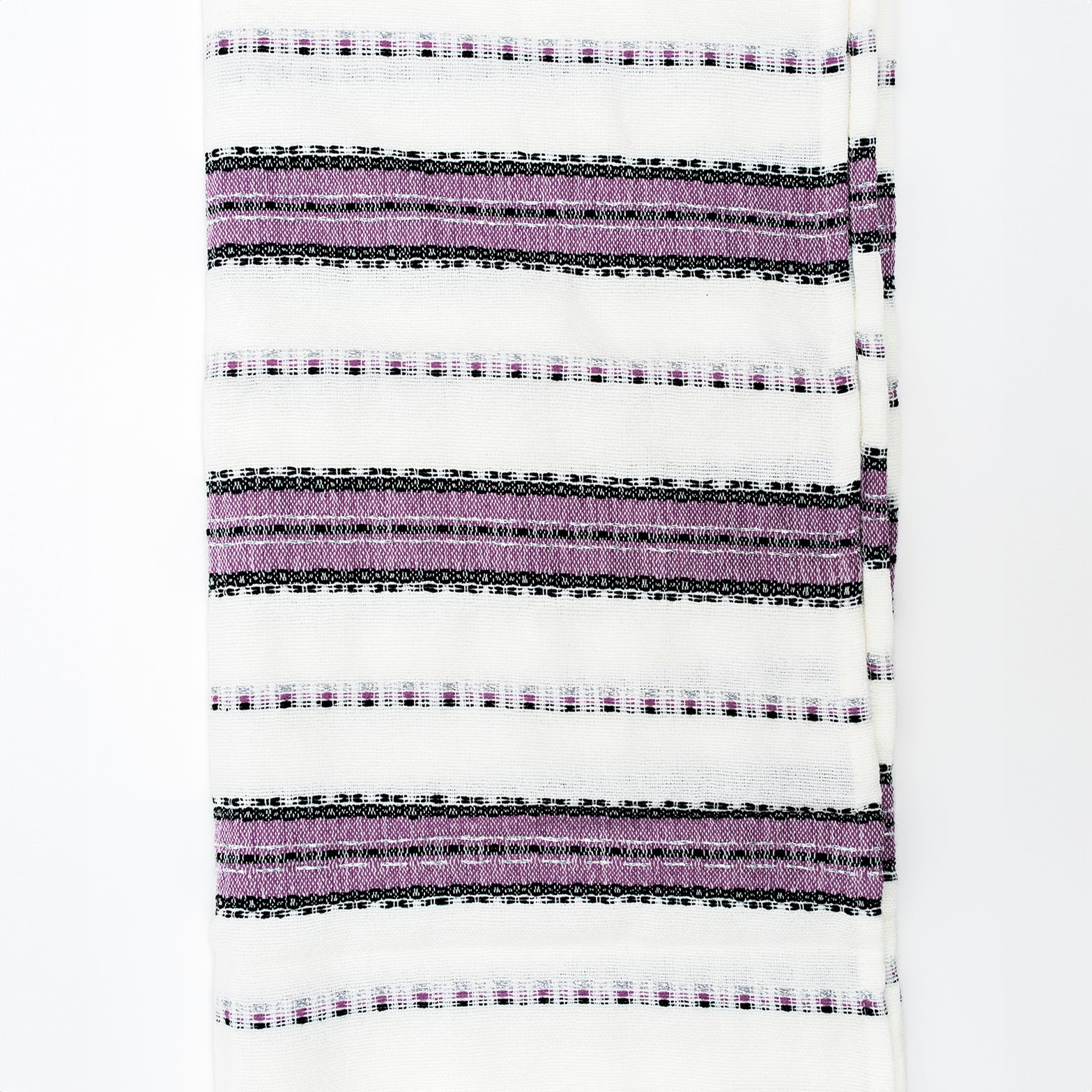 Ruth - Wool Tallit - Purple and Black with Silver on White