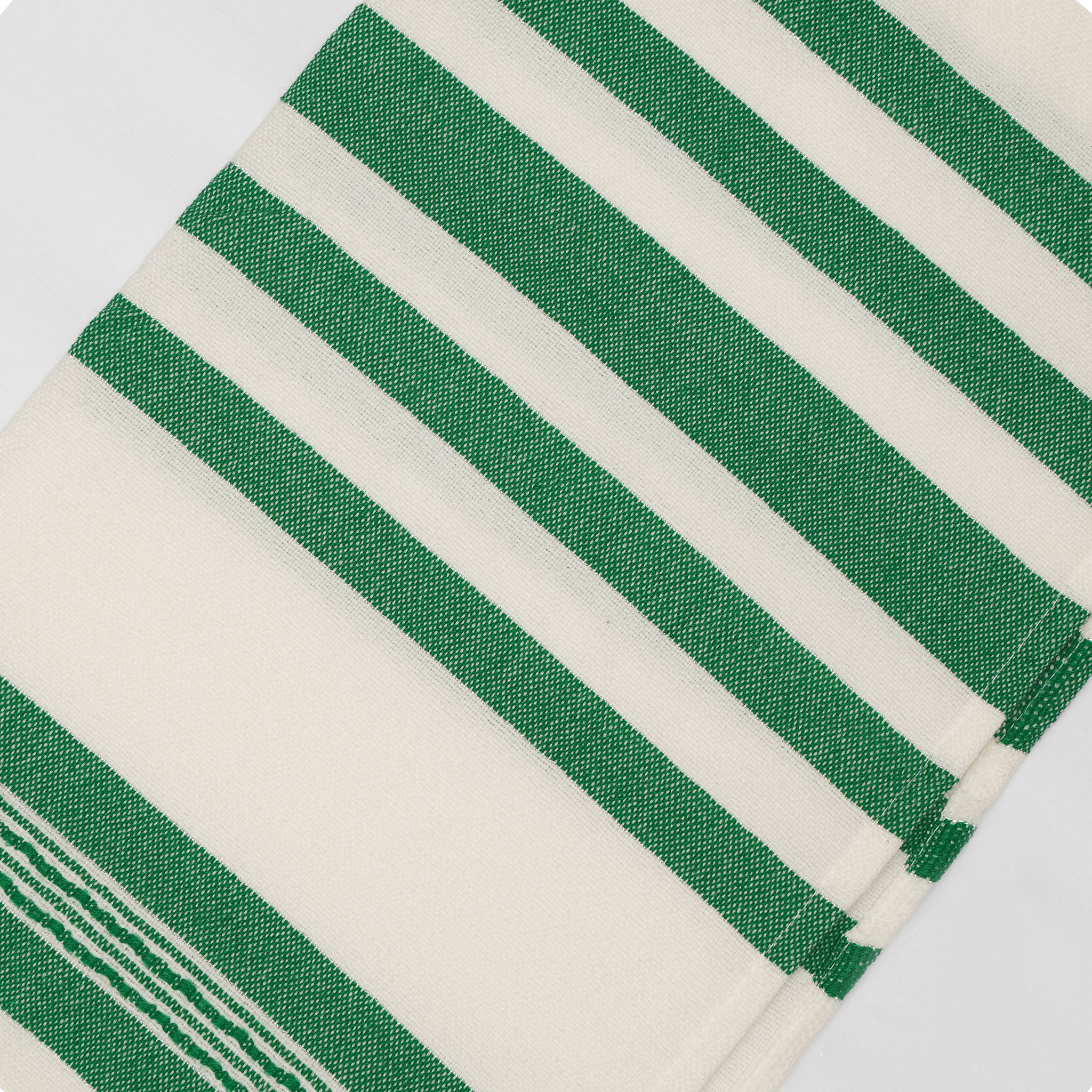 David - Wool Tallit - Green on White