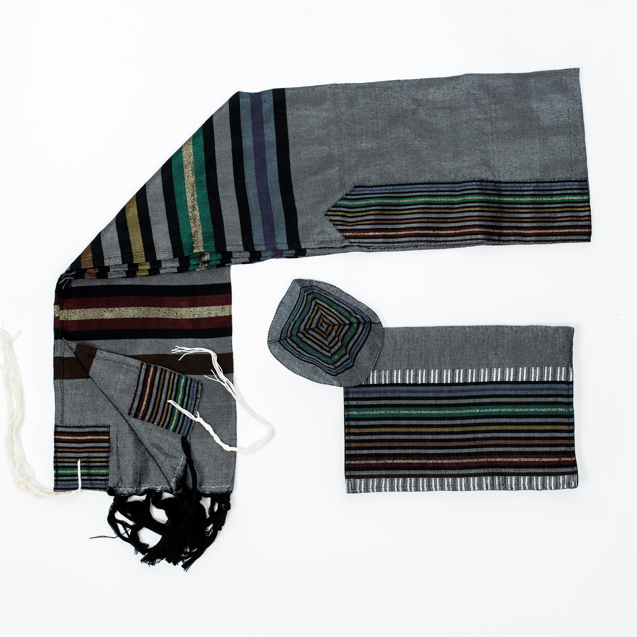 Purim - Silk Tallit - Gray Background