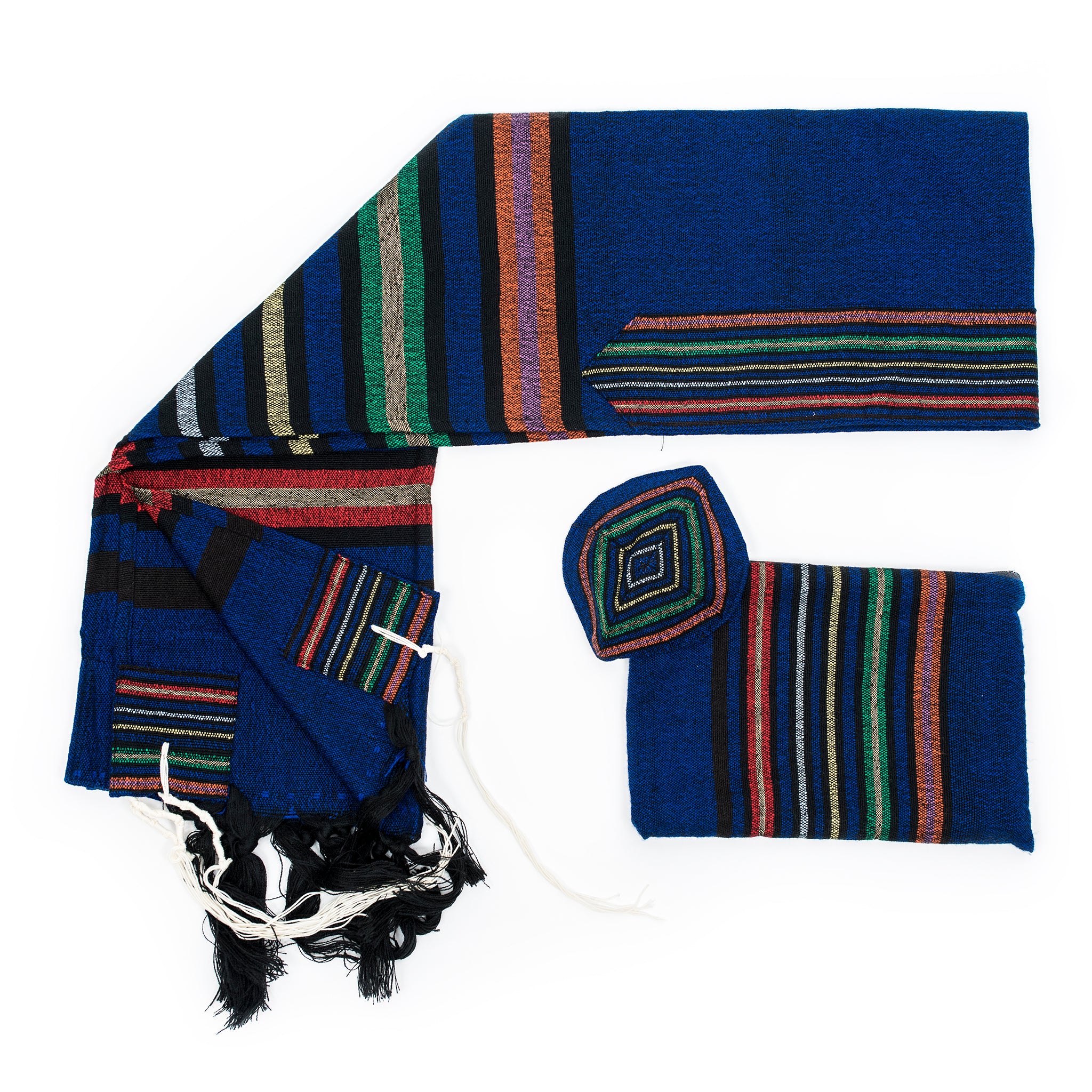 Purim - Wool Tallit - Blue background