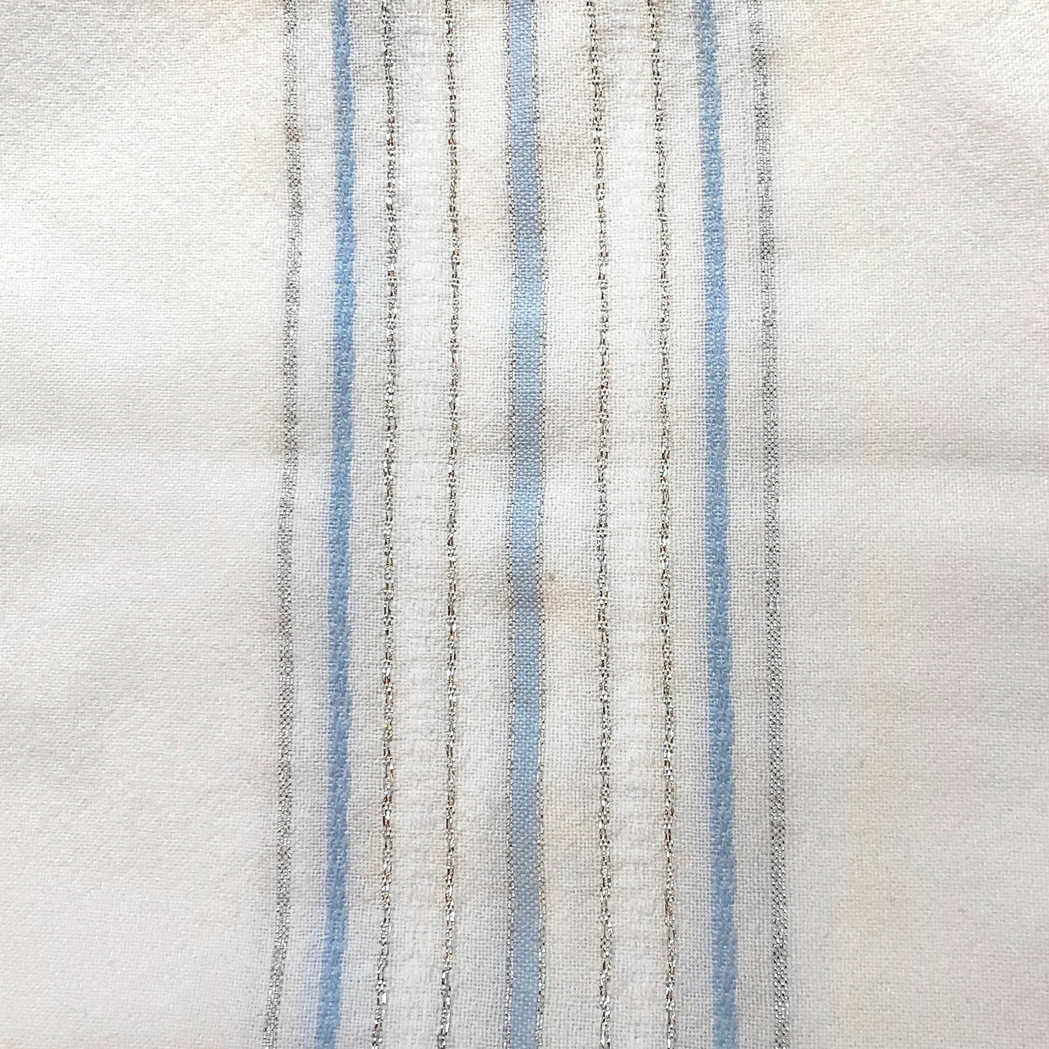 Tablecloths - Classic Design - Baby Blue and Silver on White