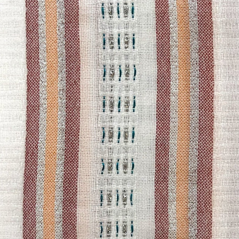 Tablecloths - Classic Design - Red, Orange, Green and Silver on White