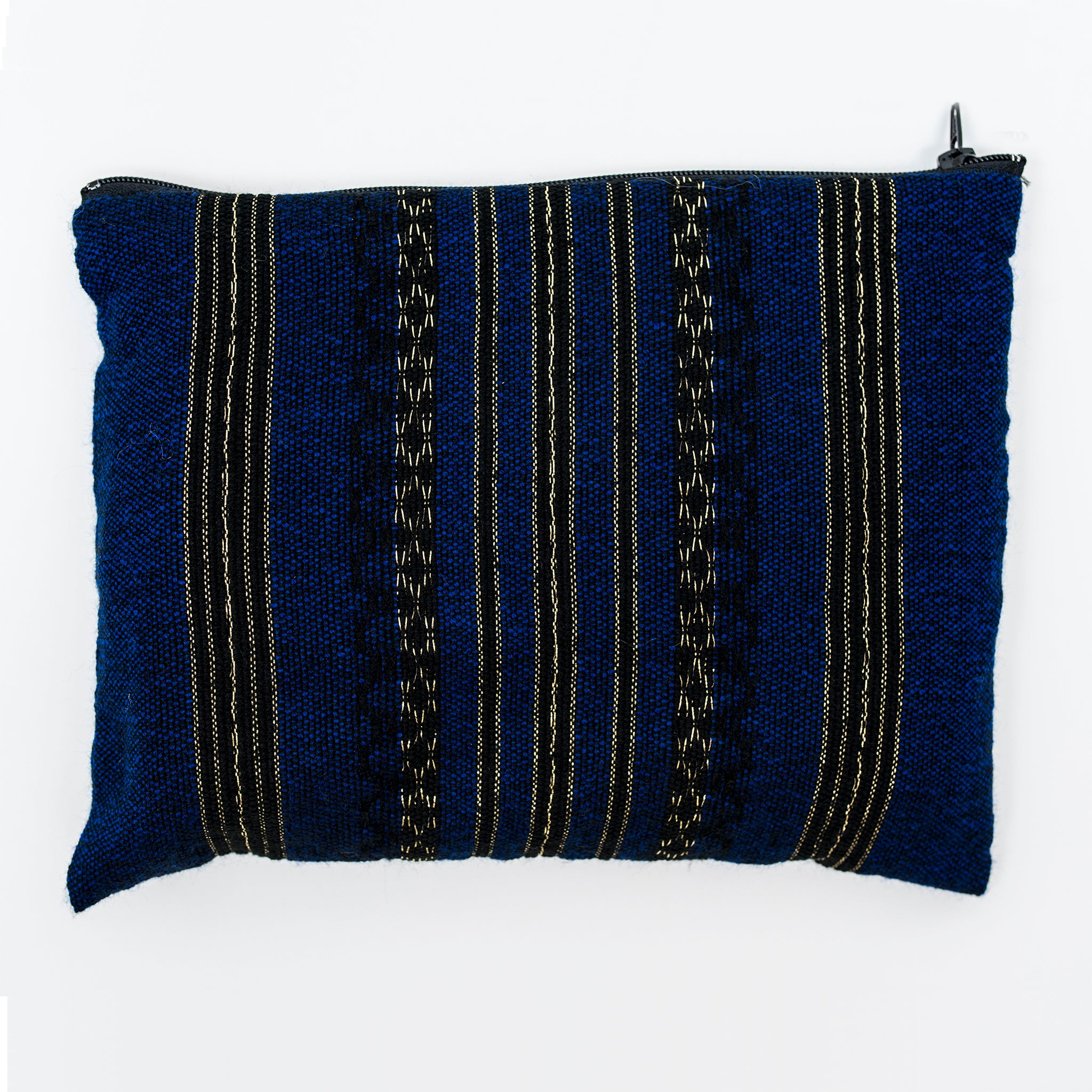 Hagar - Wool Tallit - Black and Gold on Blue