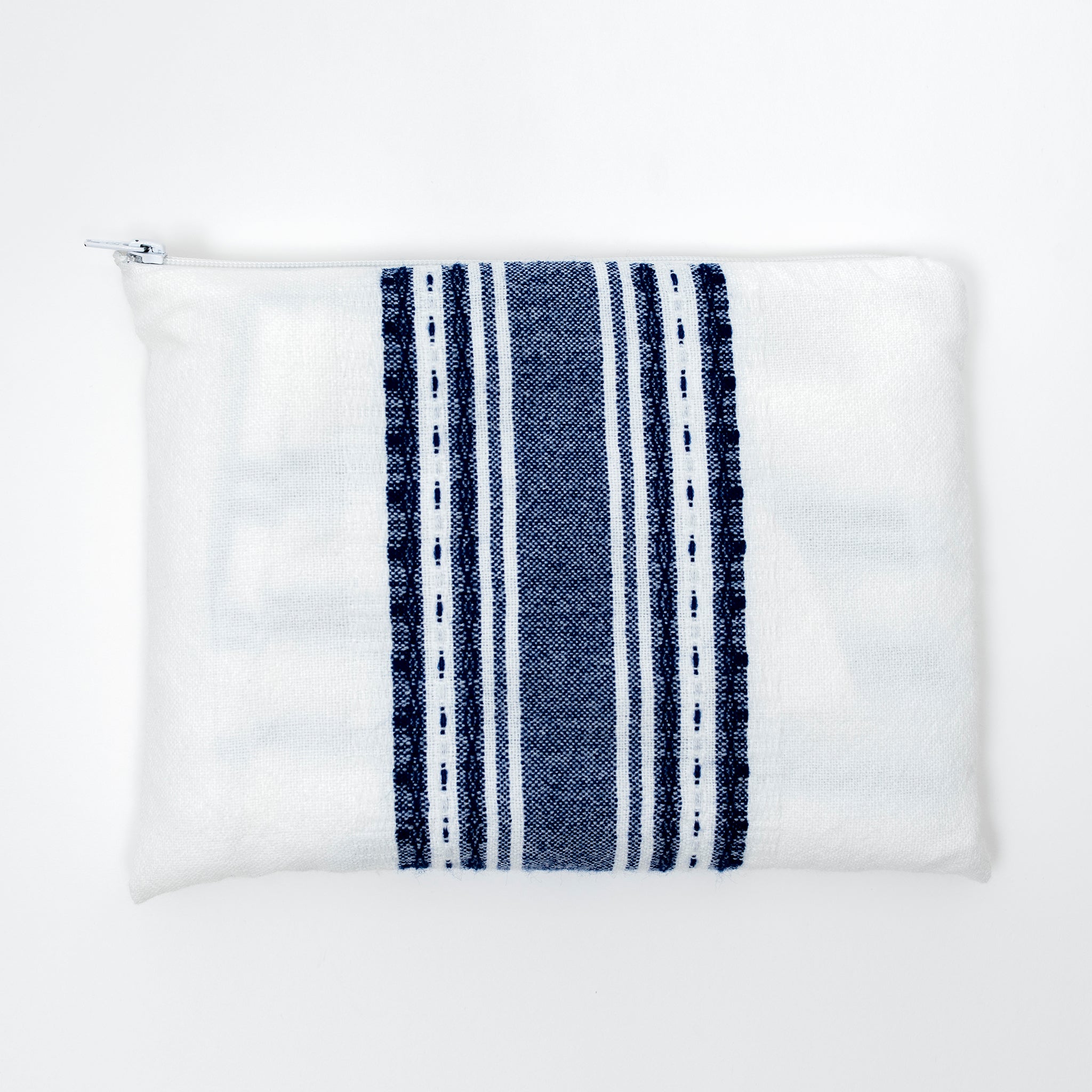 Samuel - Wool Tallit  - Blue on White
