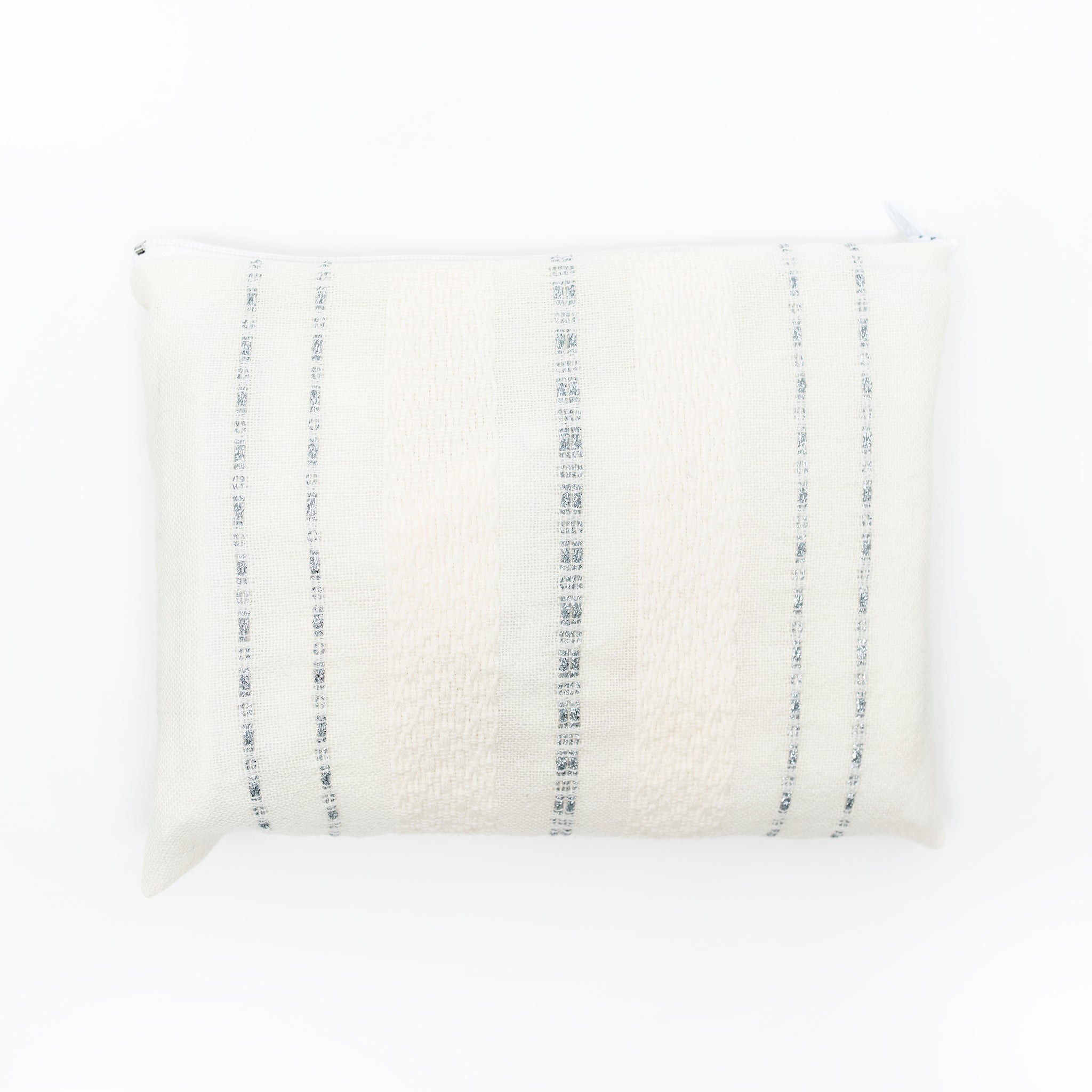 Perach - Wool Tallit - Silver on White