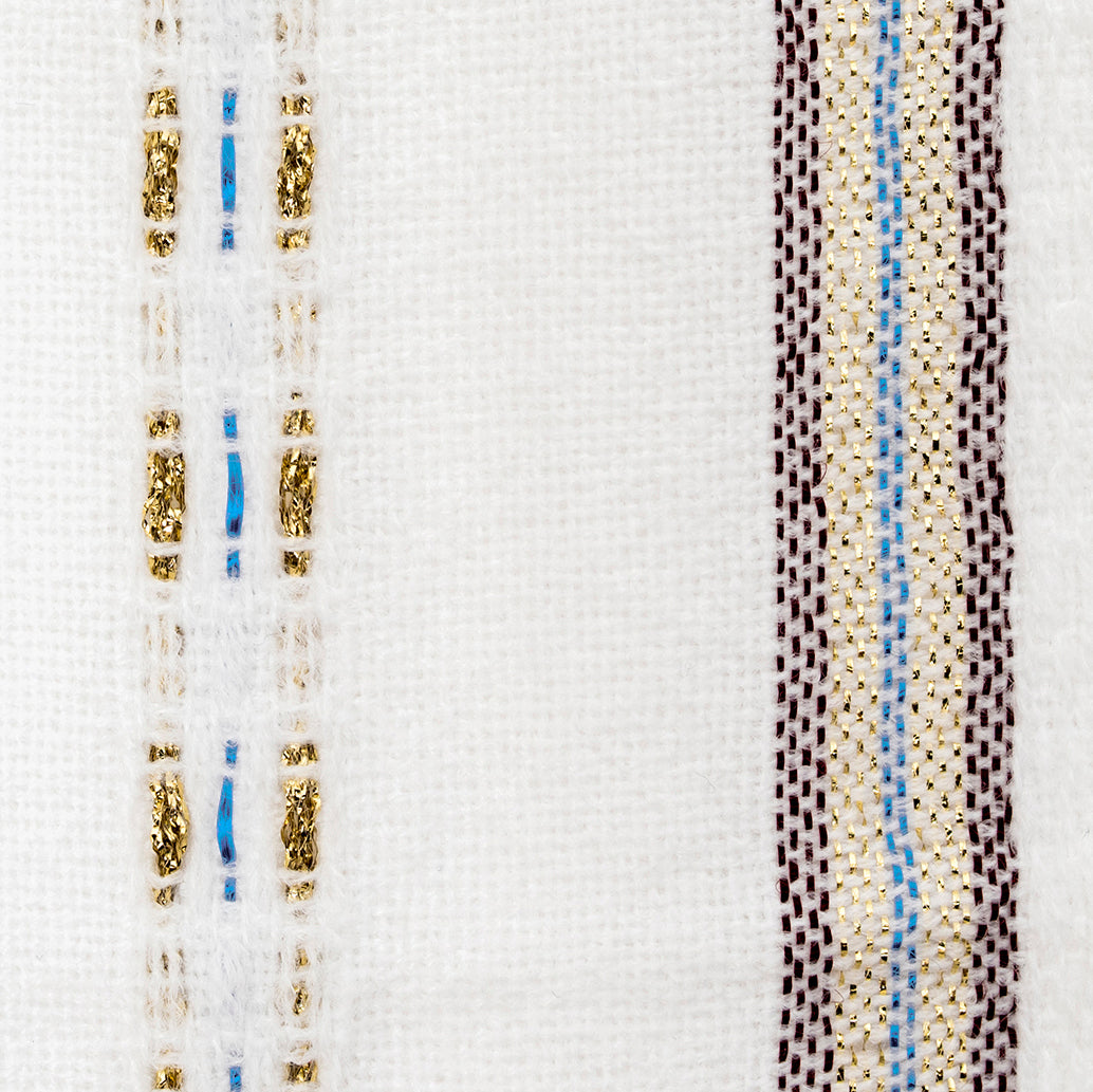Tablecloths - Gabrieli Design - Bordeaux and Blue with Gold on White