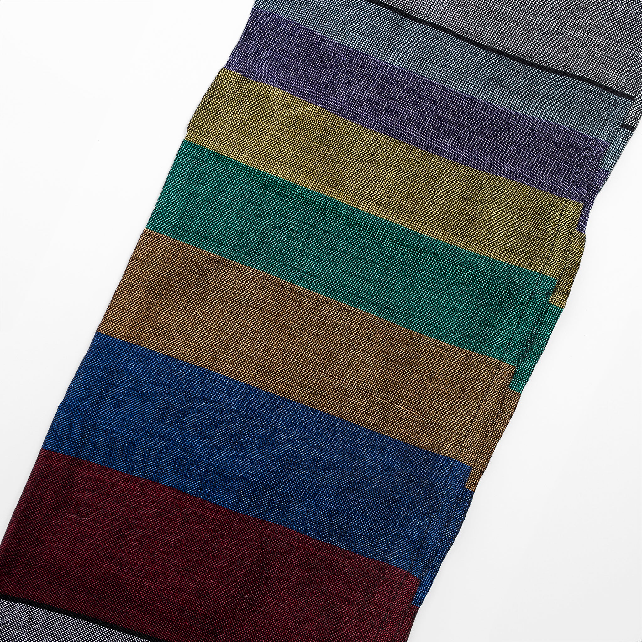 Esther - Silk Tallit - Rainbow Stripes on Gray