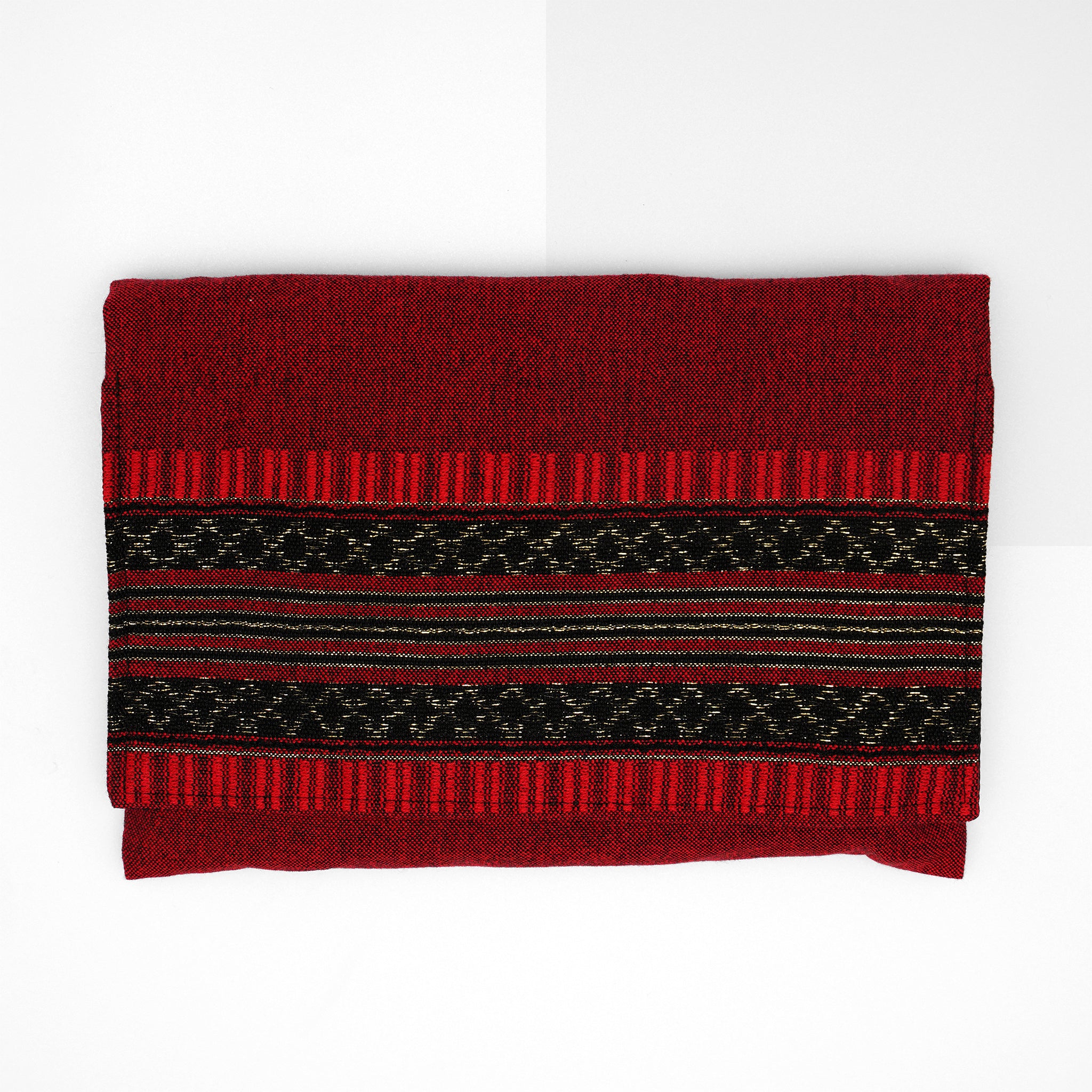 Hagar - Cotton Tallit - Black and gold on Red