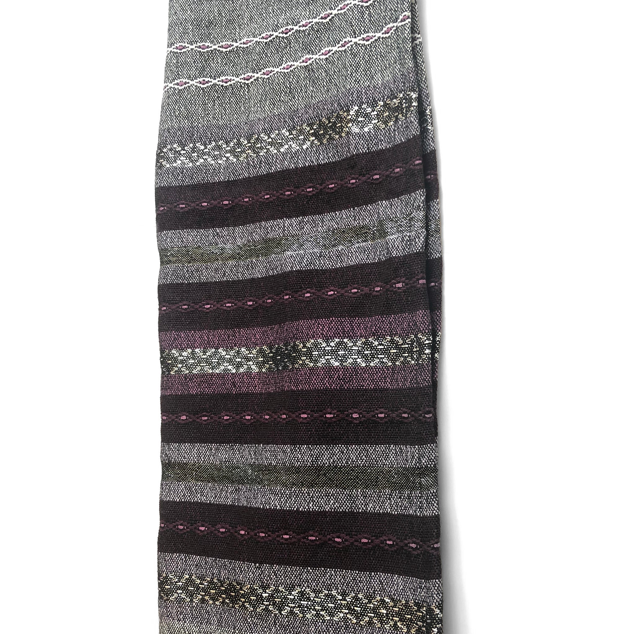 Gabrieli Premium - Wool Tallit - Purples & Silver on Gray