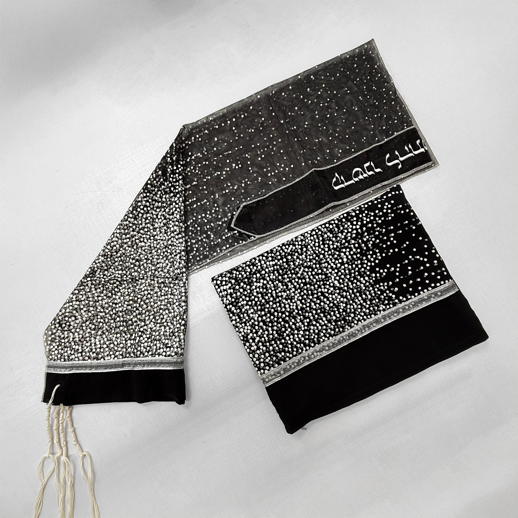 Lady Gabrieli - Tulle Tallit - Black Glitter