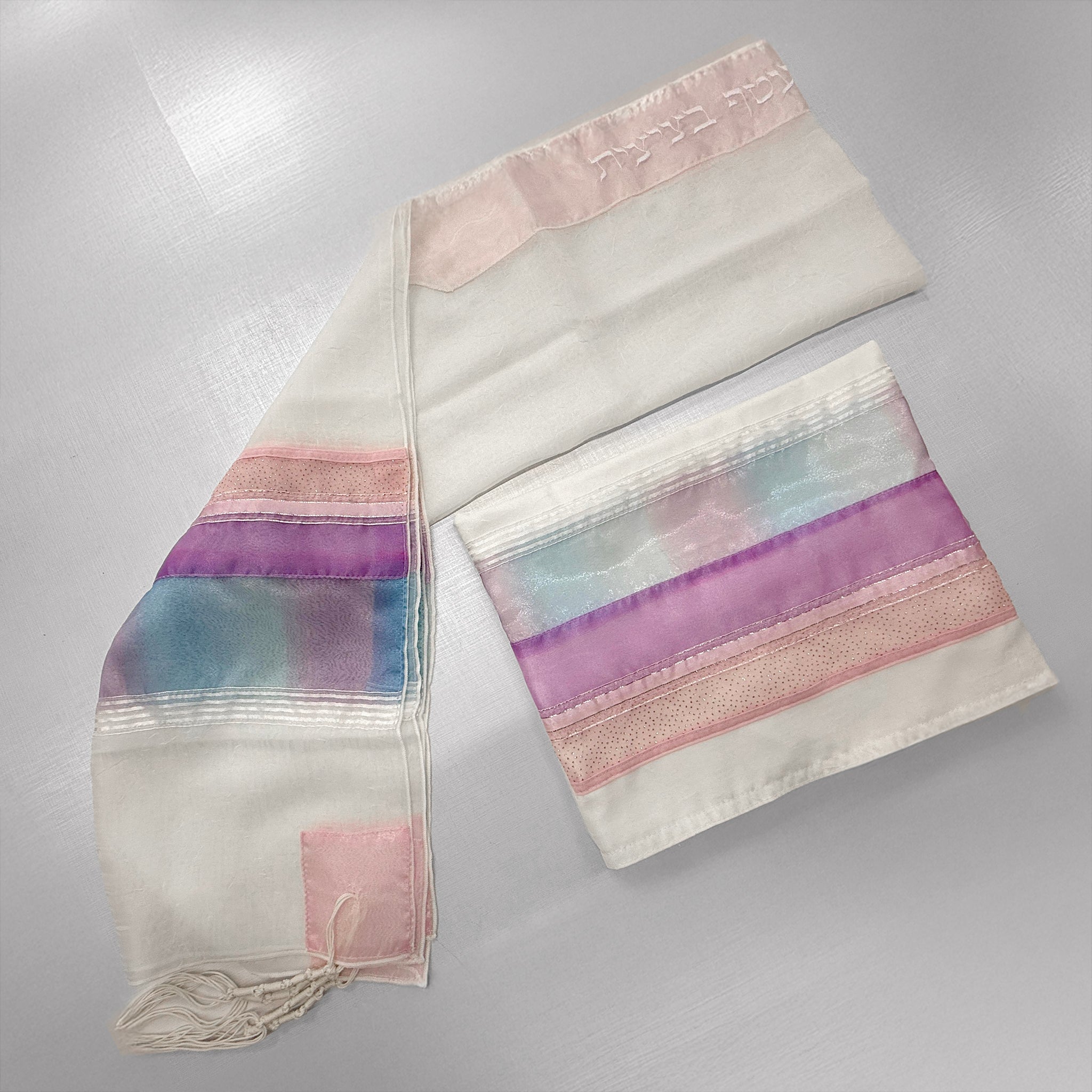 Lady Gabrieli - Voile Tallit - Pink Glitter