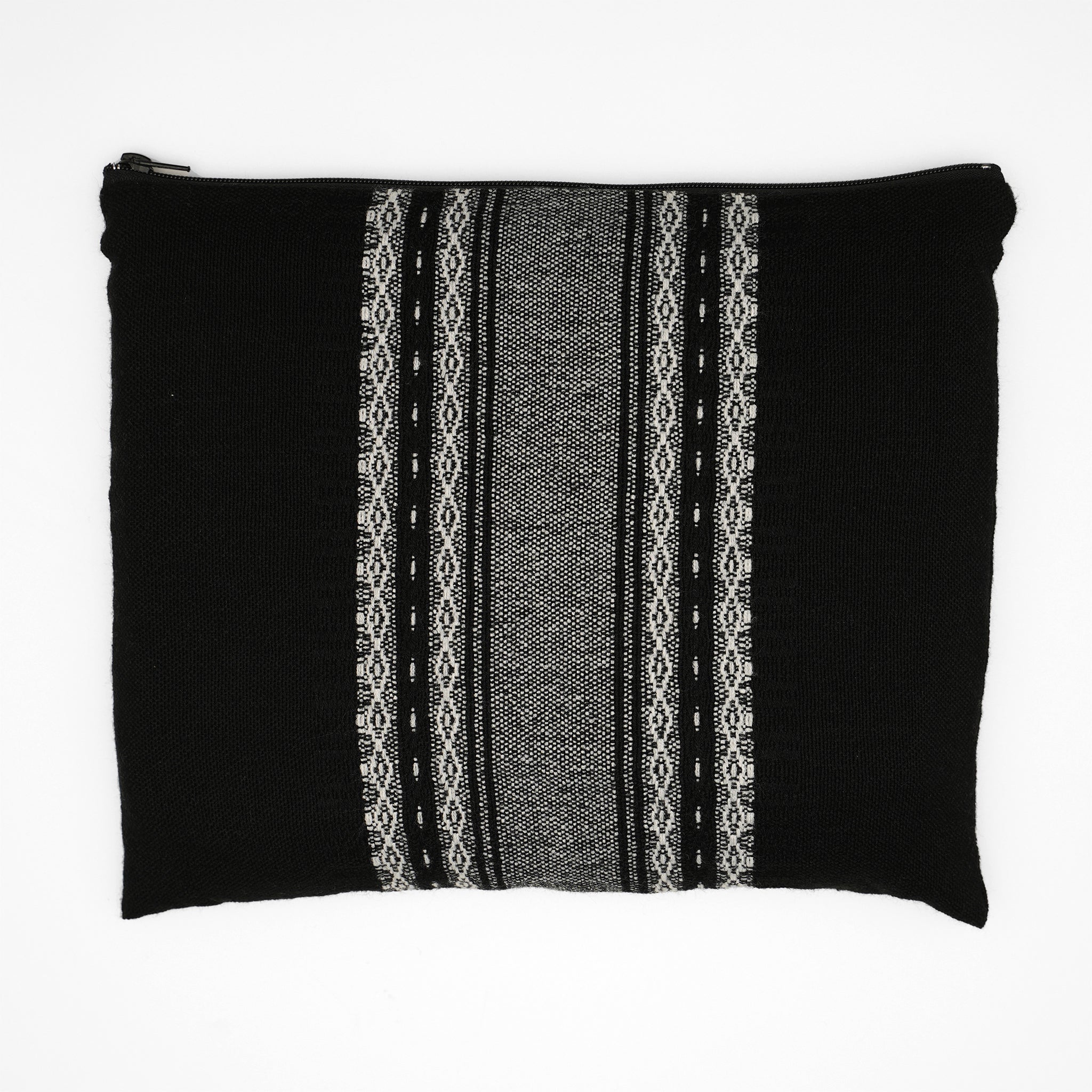 Samuel - Wool Tallit  - White on Black