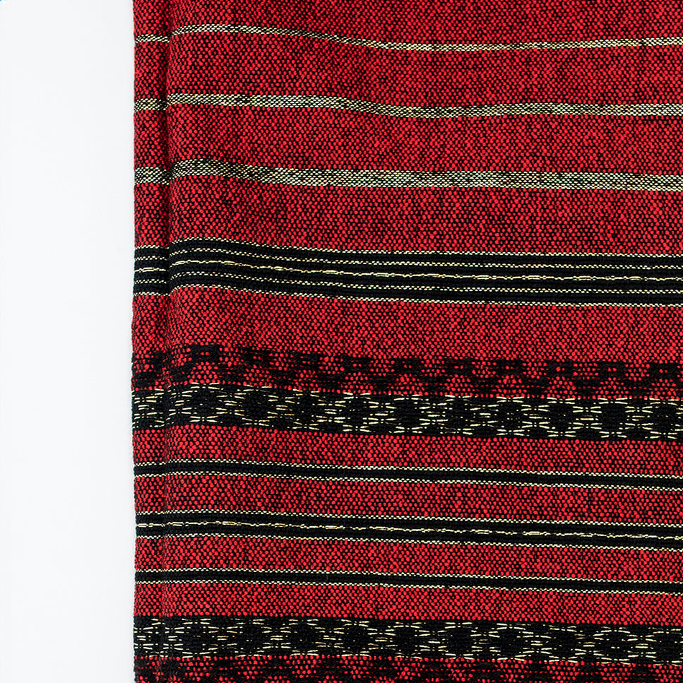 Hagar - Wool Tallit - Black and Gold Design on Red