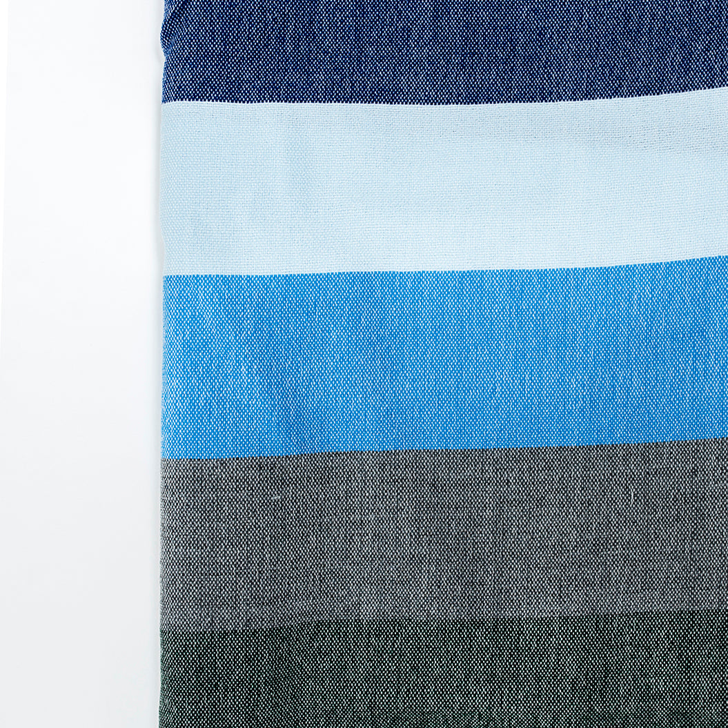 Emanuel - Wool Tallit - Wide Stripes in shades of Blue