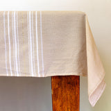Tablecloths - Bold Design - Gold and White on Beige