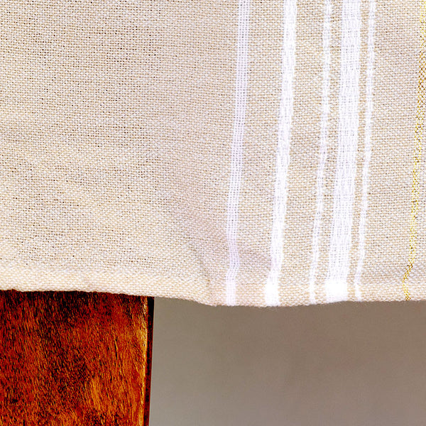 Tablecloths - Bold Design - Gold and White on Beige