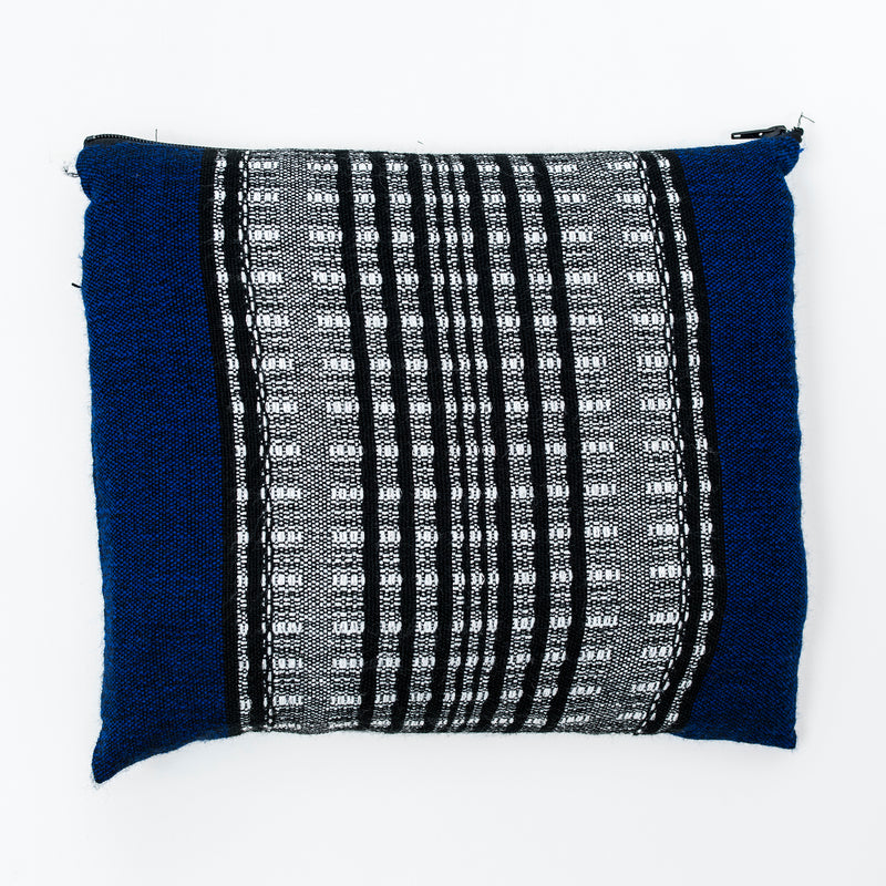 Yoel - Wool Tallit  - Black and Grays on Blue