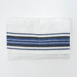 Ruth - Silk Tallit - Blue and Black with Silver on White