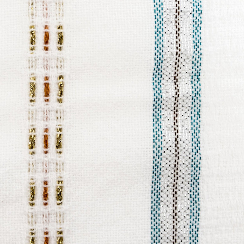 Tablecloths - Gabrieli Design - Turquoise, Orange, Black, Silver and Gold on White